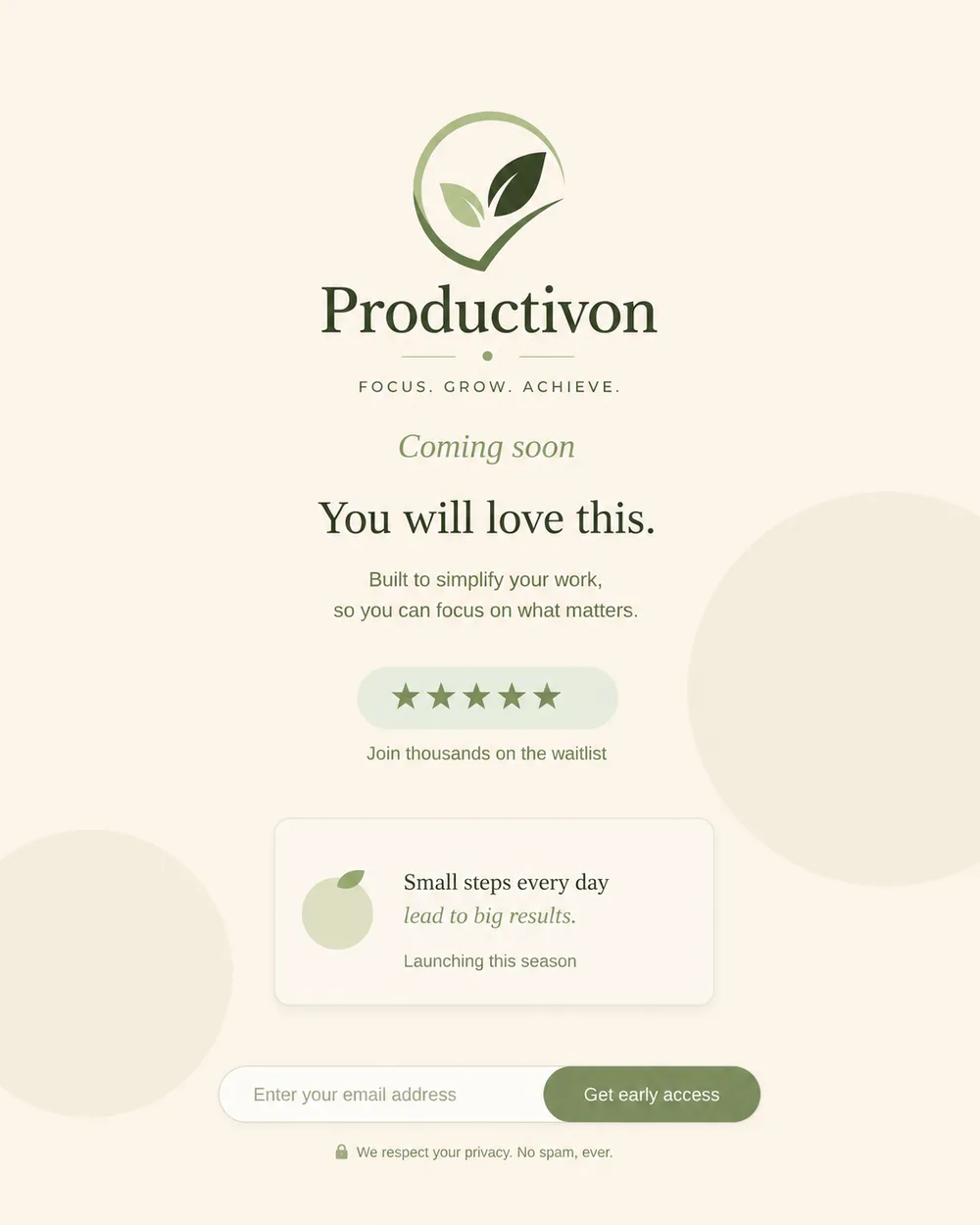 Productivon task management interface